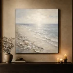 Pearl Shell Shore Coastal Living Room Wall Art Canvas Print - Image 7