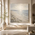 Pearl Shell Shore Coastal Living Room Wall Art Canvas Print - Image 8