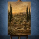 Serene Old World Country Estate Living Room Wall Art Canvas Print - Image 2