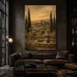 Serene Old World Country Estate Living Room Wall Art Canvas Print - Image 4