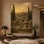 Serene Old World Country Estate Living Room Wall Art Canvas Print - Image 5