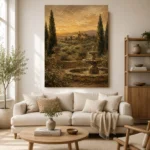 Serene Old World Country Estate Living Room Wall Art Canvas Print - Image 7