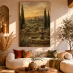 Serene Old World Country Estate Living Room Wall Art Canvas Print - Image 8
