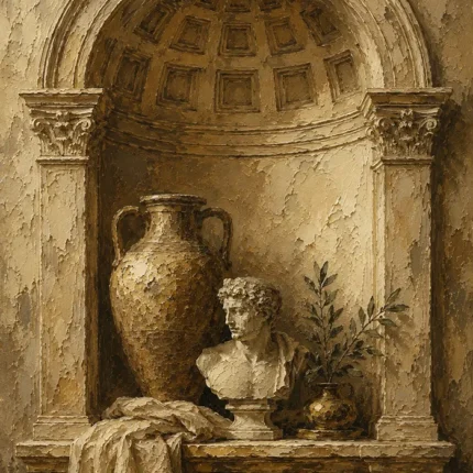 Classical Architectural Alcove Living Room Wall Art Canvas Print