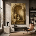 Classical Architectural Alcove Living Room Wall Art Canvas Print - Image 3