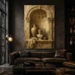 Classical Architectural Alcove Living Room Wall Art Canvas Print - Image 4