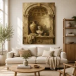 Classical Architectural Alcove Living Room Wall Art Canvas Print - Image 7