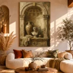 Classical Architectural Alcove Living Room Wall Art Canvas Print - Image 8