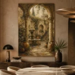 Romantic Italianate Courtyard Living Room Wall Art Canvas Print - Image 5