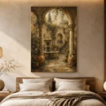 Romantic Italianate Courtyard Living Room Wall Art Canvas Print - Image 6