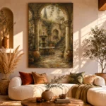 Romantic Italianate Courtyard Living Room Wall Art Canvas Print - Image 8