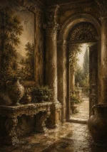 Heritage European Vestibule Living Room Wall Art Canvas Print