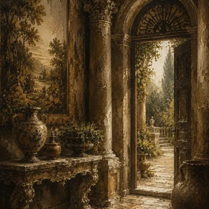 Heritage European Vestibule Living Room Wall Art Canvas Print