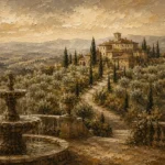 Grand Tuscan Estate Living Room Wall Art Canvas Print