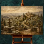 Grand Tuscan Estate Living Room Wall Art Canvas Print - Image 2