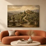 Grand Tuscan Estate Living Room Wall Art Canvas Print - Image 3