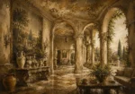 Elegant European Salon Living Room Wall Art Canvas Print