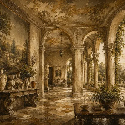 Elegant European Salon Living Room Wall Art Canvas Print