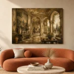 Elegant European Salon Living Room Wall Art Canvas Print - Image 3