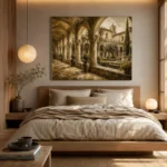 Tranquil Monastery Cloister Living Room Wall Art Canvas Print - Image 8