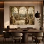 Grand European Terrace Living Room Wall Art Canvas Print - Image 4
