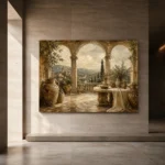 Grand European Terrace Living Room Wall Art Canvas Print - Image 5