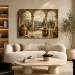 Grand European Terrace Living Room Wall Art Canvas Print - Image 6