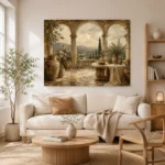 Grand European Terrace Living Room Wall Art Canvas Print - Image 7
