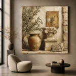 Classical Mediterranean Courtyard Living Room Wall Art Canvas Print - Image 6