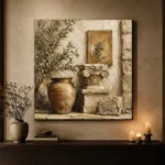 Classical Mediterranean Courtyard Living Room Wall Art Canvas Print - Image 7