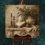 Elegant Old World Mantel Living Room Wall Art Canvas Print - Image 2