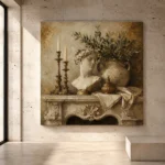 Elegant Old World Mantel Living Room Wall Art Canvas Print - Image 3