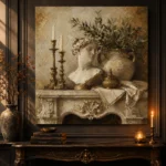 Elegant Old World Mantel Living Room Wall Art Canvas Print - Image 4