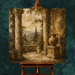 Classical Villa Loggia Living Room Wall Art Canvas Print - Image 2