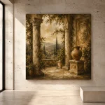 Classical Villa Loggia Living Room Wall Art Canvas Print - Image 3
