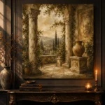 Classical Villa Loggia Living Room Wall Art Canvas Print - Image 4