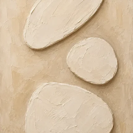 Serene Ivory Plaster Minimalist Wall Art Canvas Print