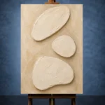 Serene Ivory Plaster Minimalist Wall Art Canvas Print - Image 2