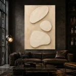 Serene Ivory Plaster Minimalist Wall Art Canvas Print - Image 4