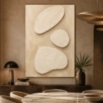 Serene Ivory Plaster Minimalist Wall Art Canvas Print - Image 5