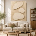 Serene Ivory Plaster Minimalist Wall Art Canvas Print - Image 7