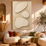 Serene Ivory Plaster Minimalist Wall Art Canvas Print - Image 8