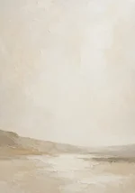 Warm Beige Horizon Minimalist Wall Art Canvas Print