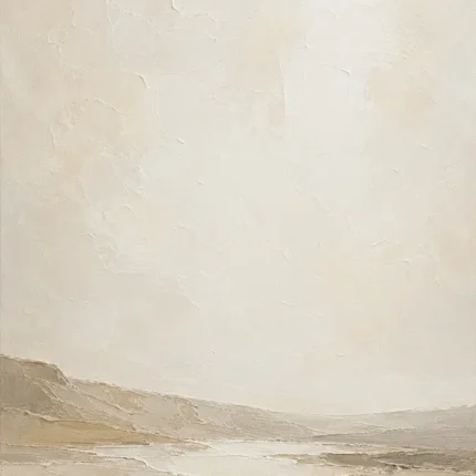 Warm Beige Horizon Minimalist Wall Art Canvas Print
