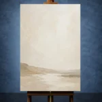 Warm Beige Horizon Minimalist Wall Art Canvas Print - Image 2