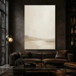 Warm Beige Horizon Minimalist Wall Art Canvas Print - Image 4