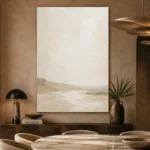 Warm Beige Horizon Minimalist Wall Art Canvas Print - Image 5