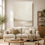 Warm Beige Horizon Minimalist Wall Art Canvas Print - Image 7