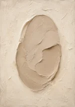 Sculptural Clay Oval Minimalist Wall Art Canvas Print