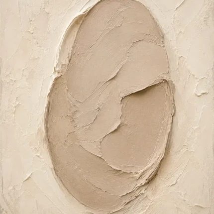 Sculptural Clay Oval Minimalist Wall Art Canvas Print